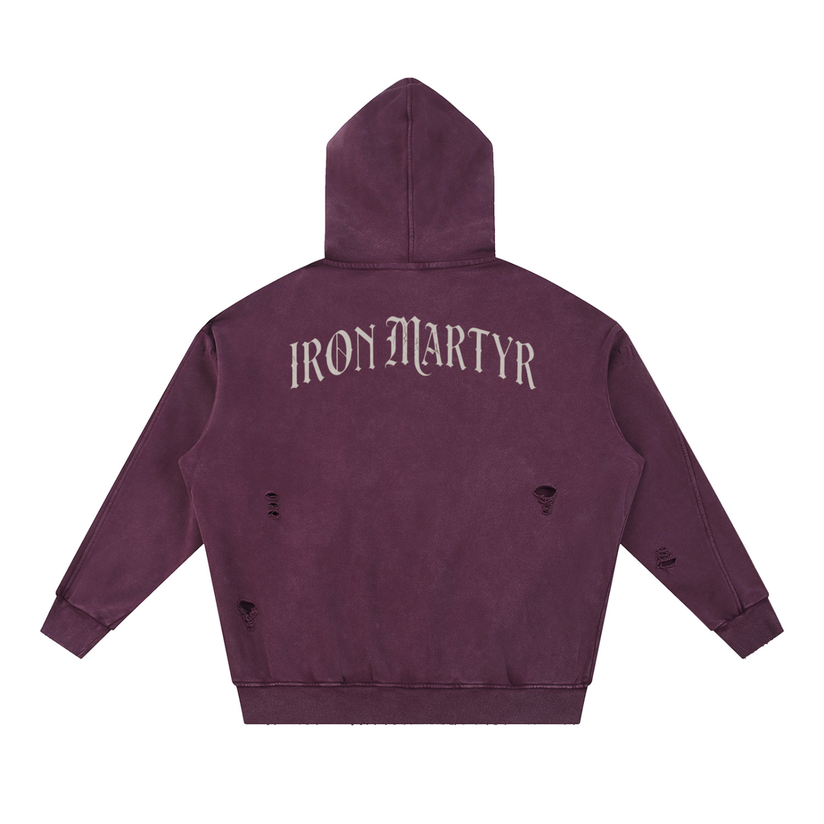 "EVIL LOST" Frayed Panel Hoodie
