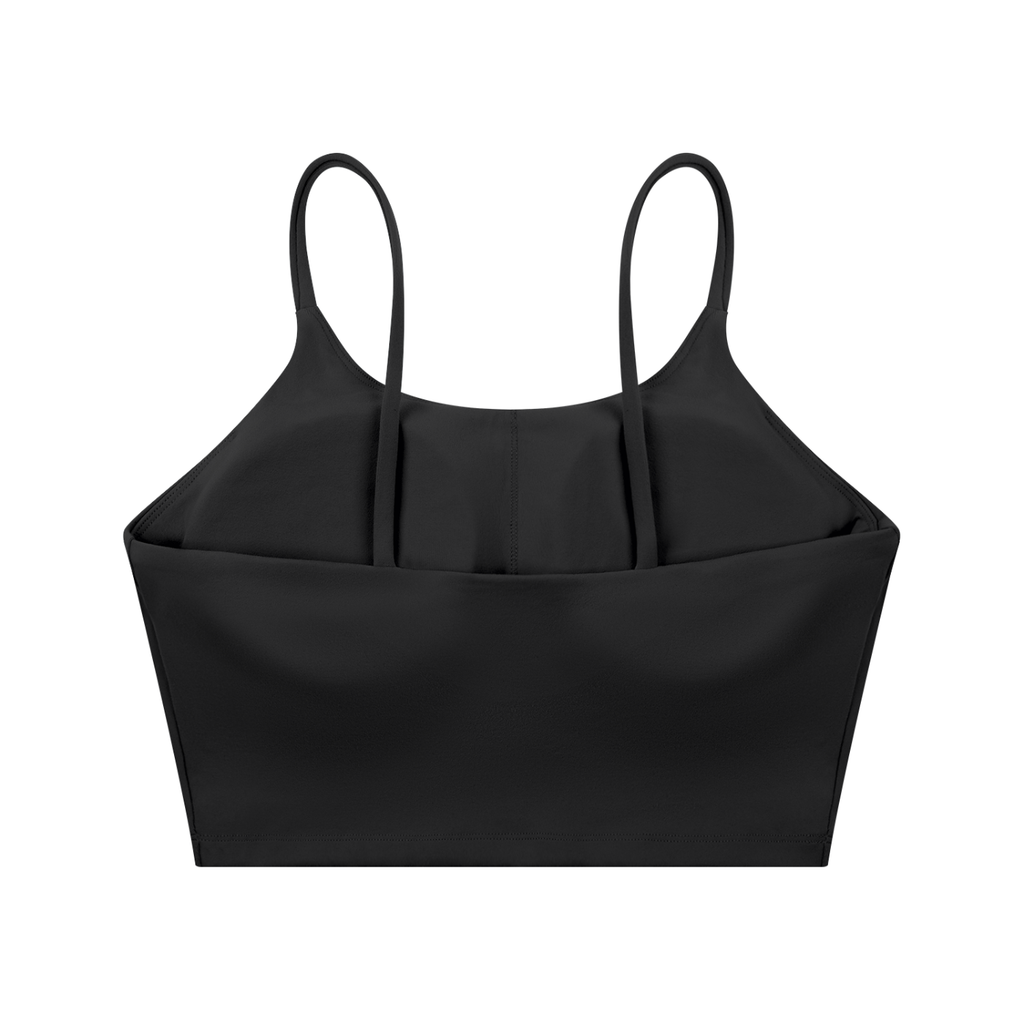 Purple Logo Spaghetti Strap Yoga Sports Bra