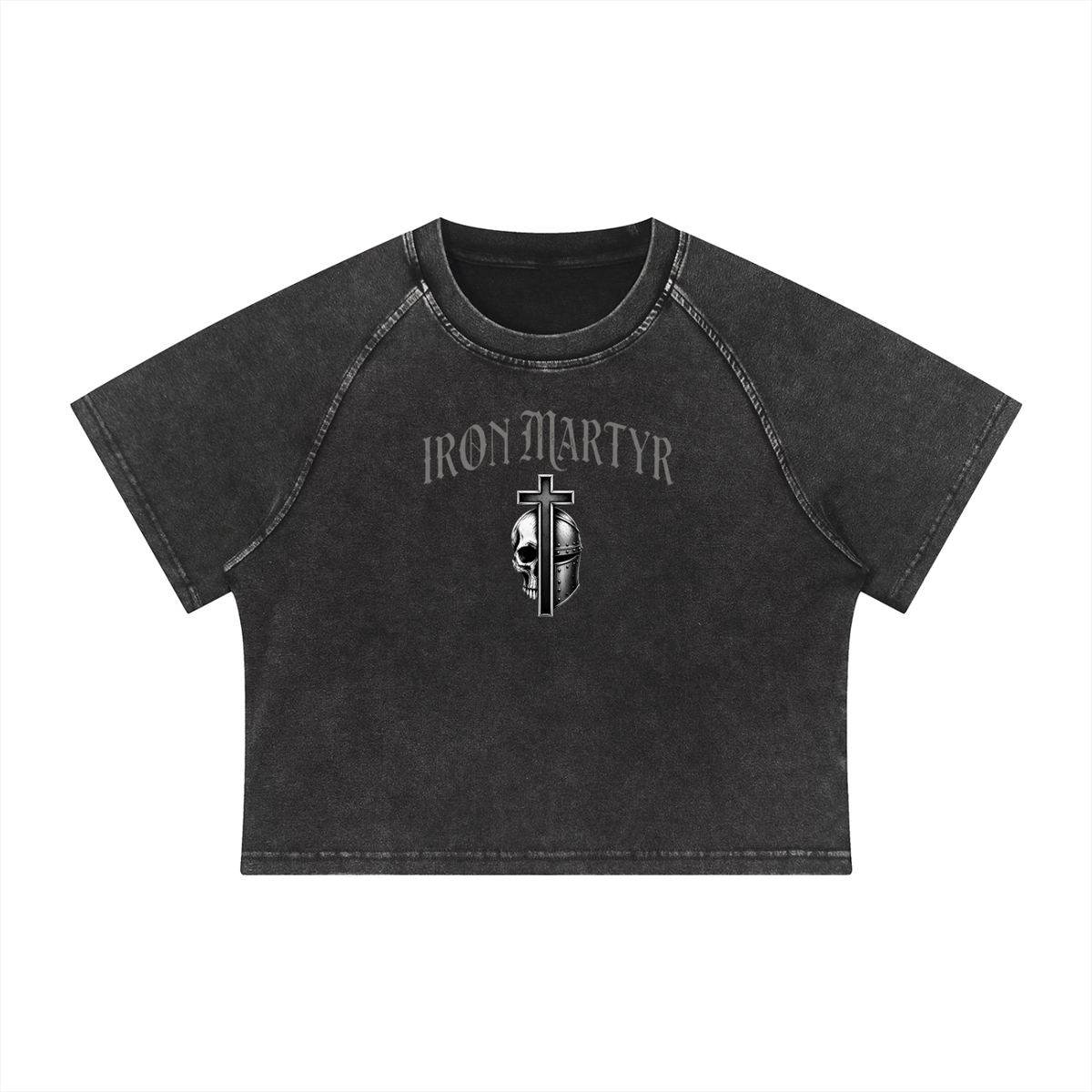 Women's Repent Mineral Wash Raglan Crop T-Shirt