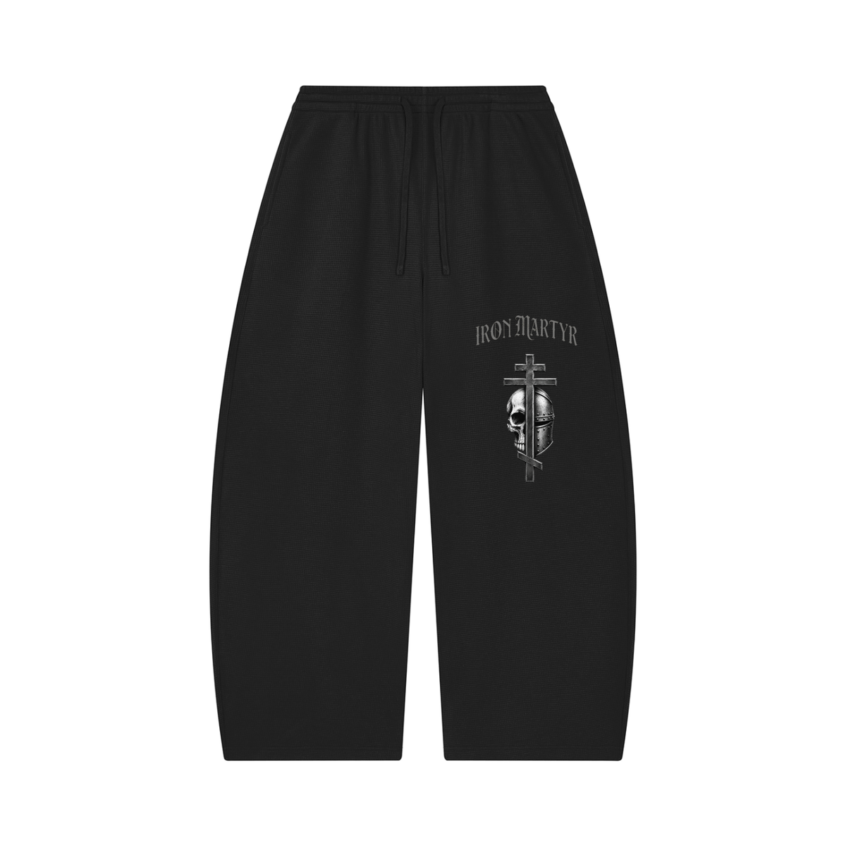 Unisex byzantine cross logo Waffle Barrel Leg Pants