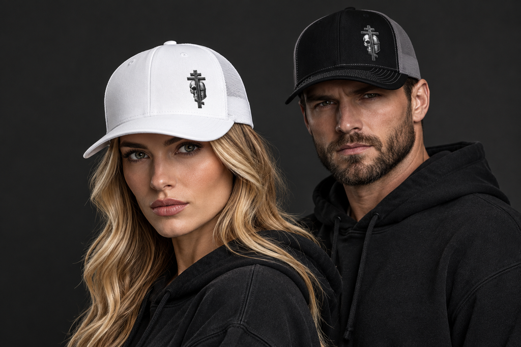 Additional product-accurate lifestyle photo for the Iron Martyr Byzantine Cross snapback