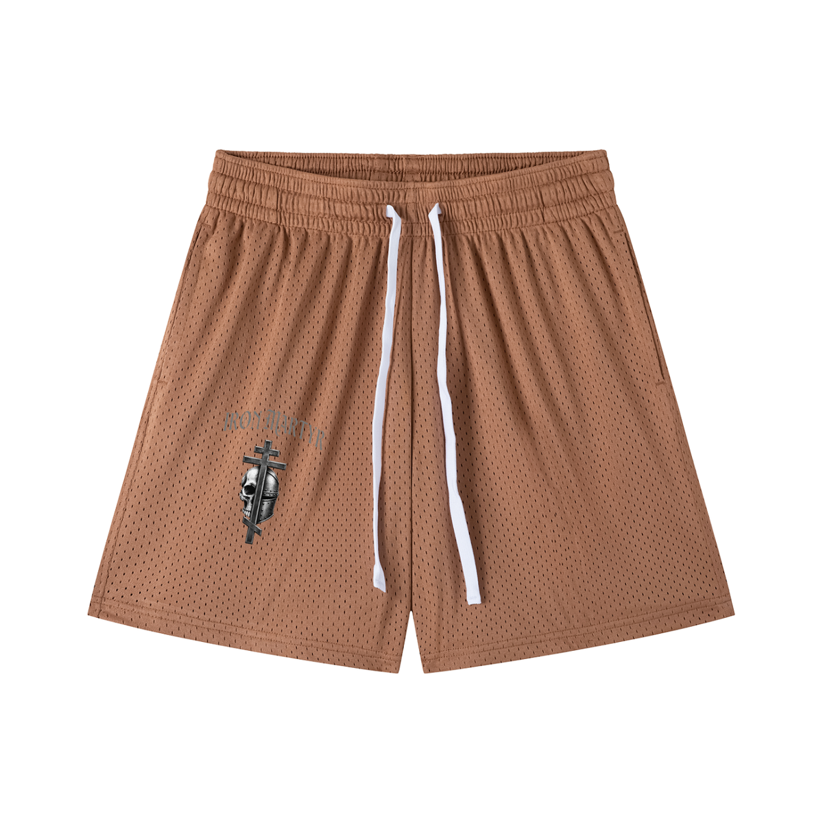 Byzantine cross logo Mesh Drawstring Shorts
