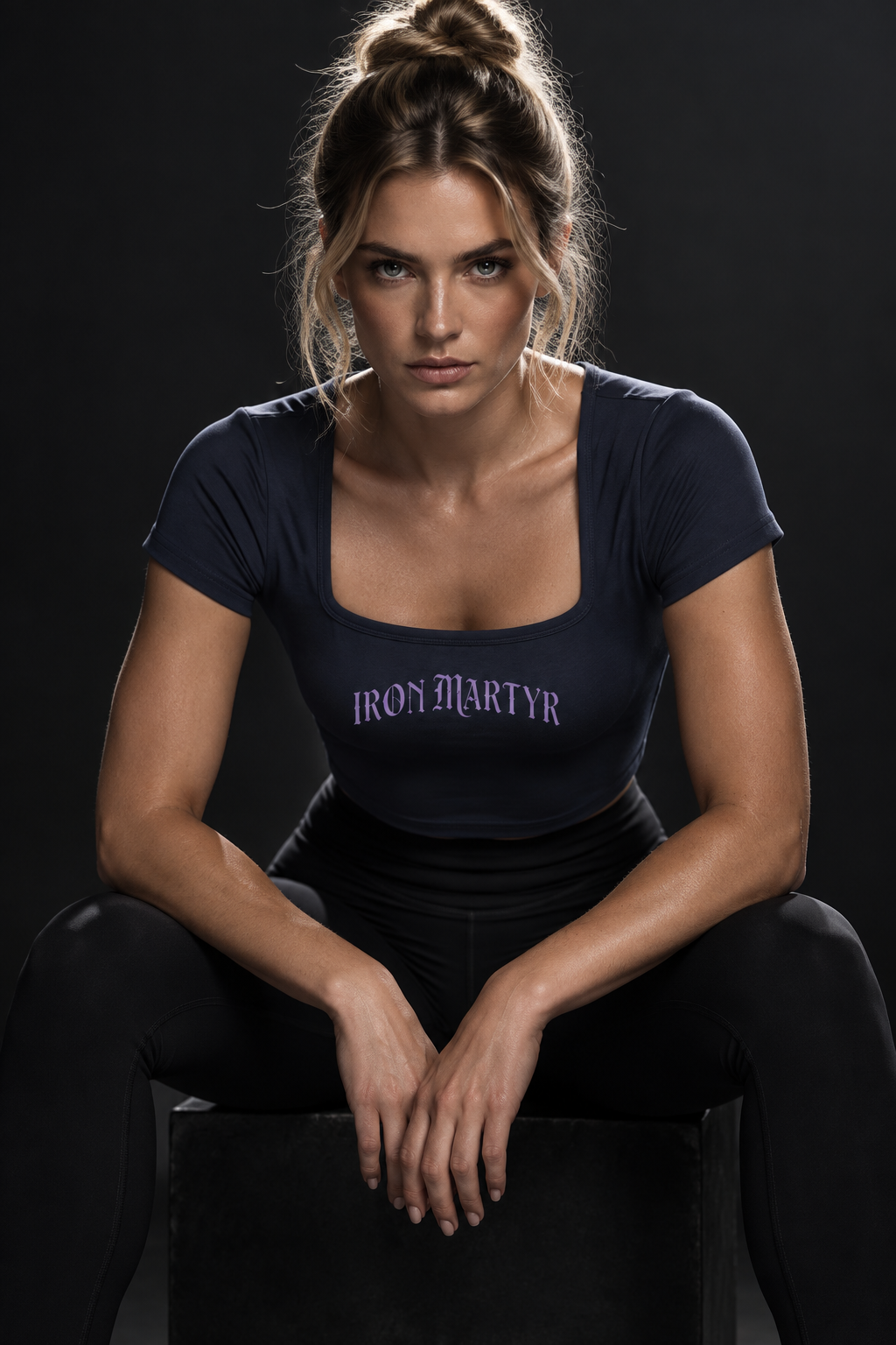 Crop Tee — Seated Navy