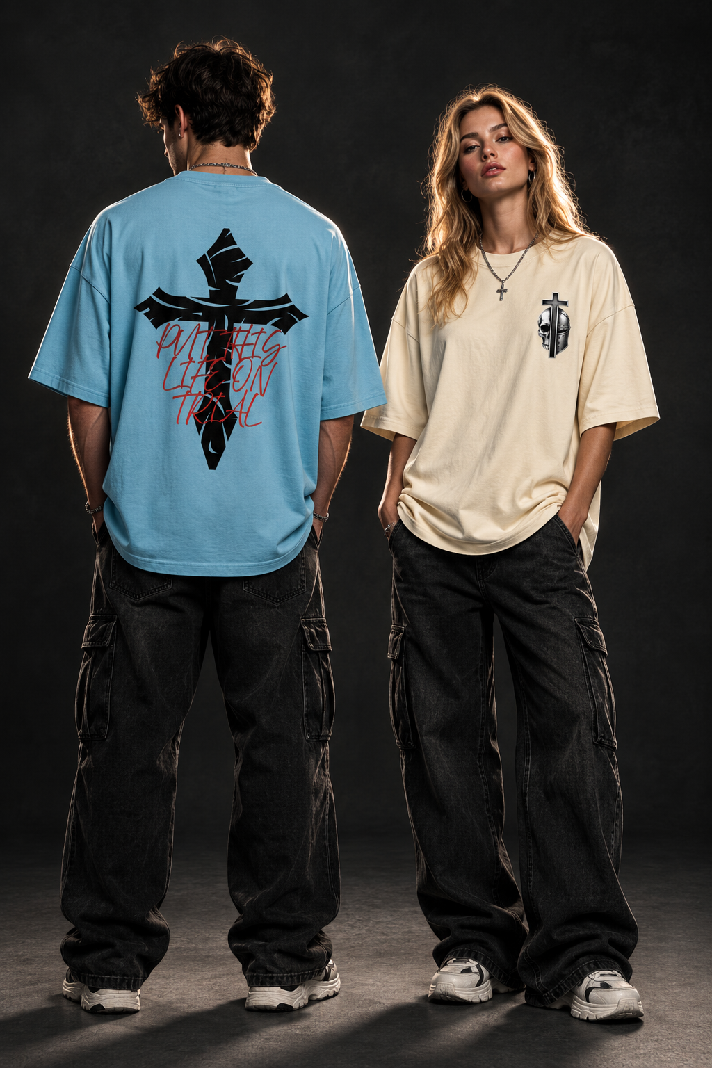 Life on Trial — Sky Blue back, Apricot front
